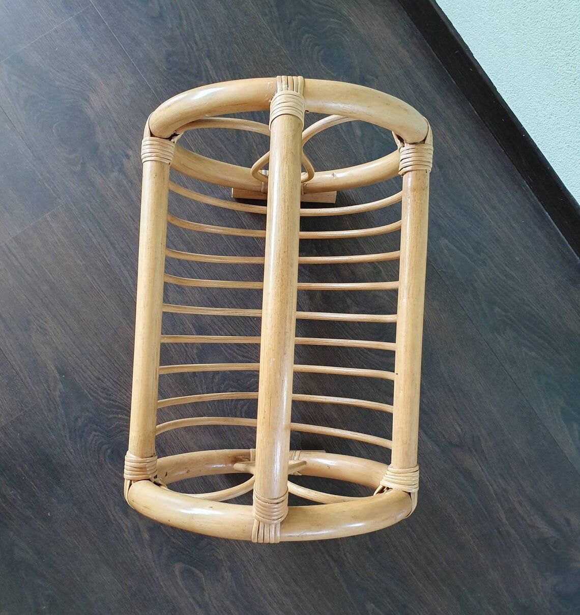 70s bamboo magazine holder