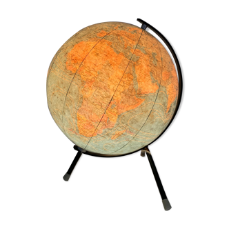 Globe vintage 1972 terrestre Taride tripode - 28 cm