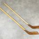 Pair of vintage wood hockey sticks