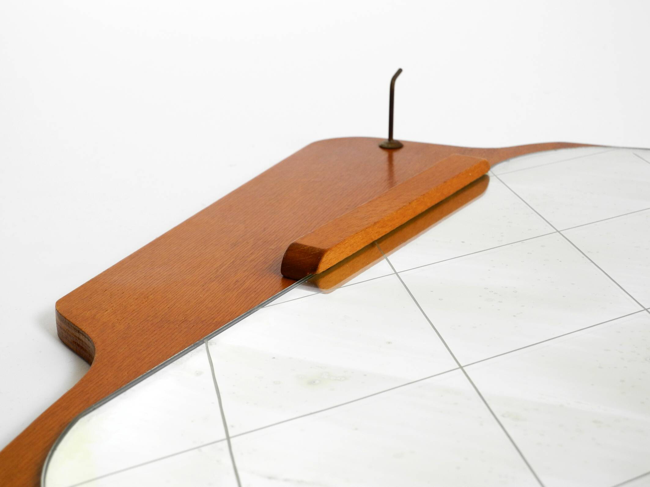 1930s Wall Mirror, Teak and Plywood, Abstract Design, Germany