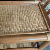Vintage rattan side table from the 70s