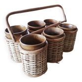 Ensemble de 6 gobelets et leur panier