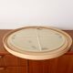 Large round mirror in pink beige plastic from the 70s