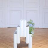 Magazine rack by Giotto Stoppino for Kartell white 4675, Italy 1970.