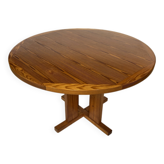 Vintage Design Pine Dining Table, Oval Table from the 1970s