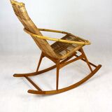 Mid-century rattan rocking chair, 1960s