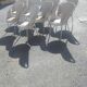 Series of 10 garden chairs made of steel garden patina