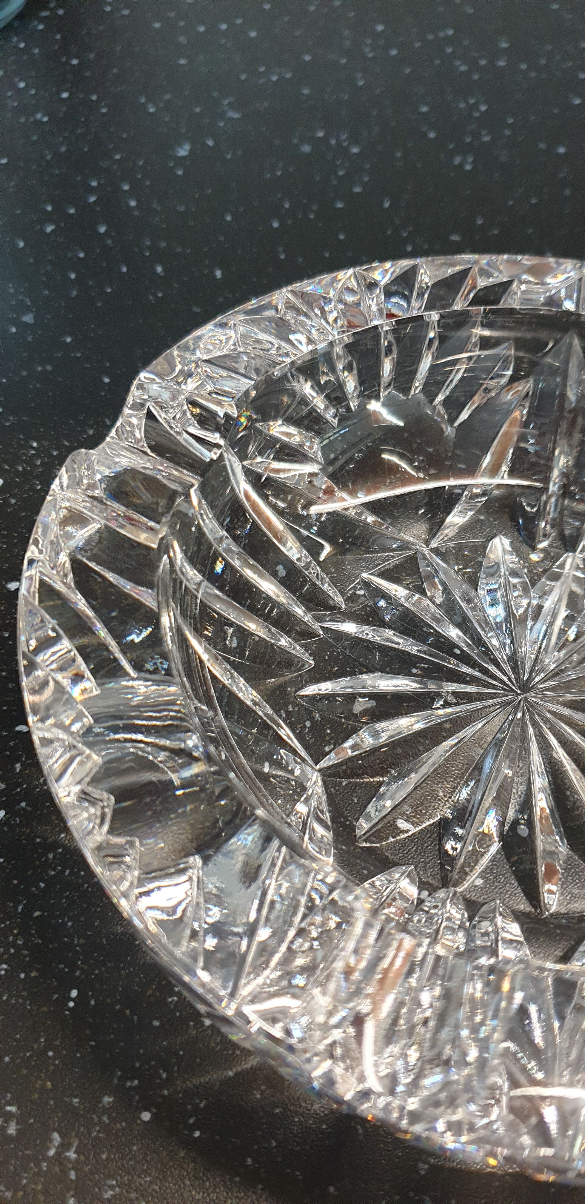 Hand-cut crystal ashtray