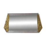 Art Deco wooden mirror with bevelled glass