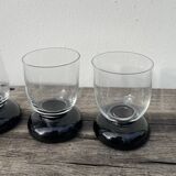 4 black water glasses 1990