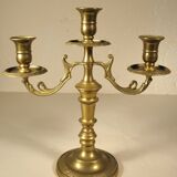 Three-light candlestick in gilded bronze