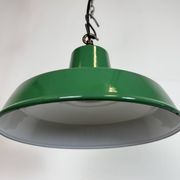 Industrial Green Enamel Factory Pendant Lamp , 1960s