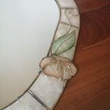 Mirror in real mother-of-pearl and brass