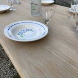 Raw wood dining table
