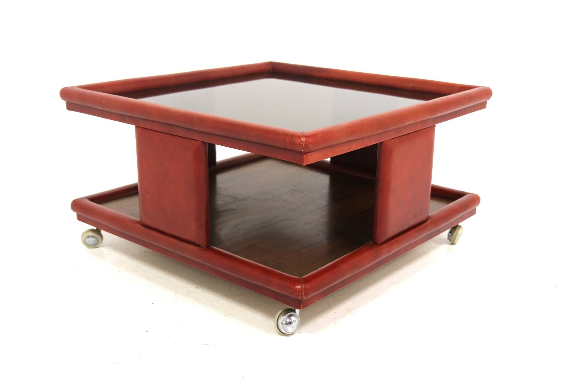 Leather coffee table, Italy, 1970