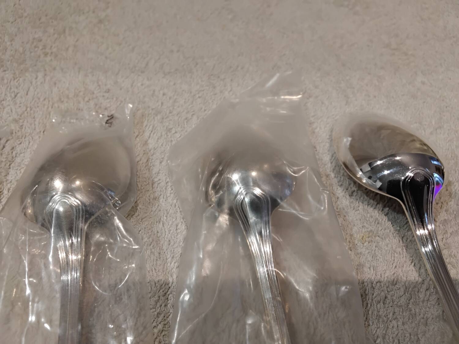 4 silver-plated dessert spoons by Christofle Spatours, new
