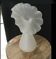 Vintage satin white glass vase with a wavy corolla