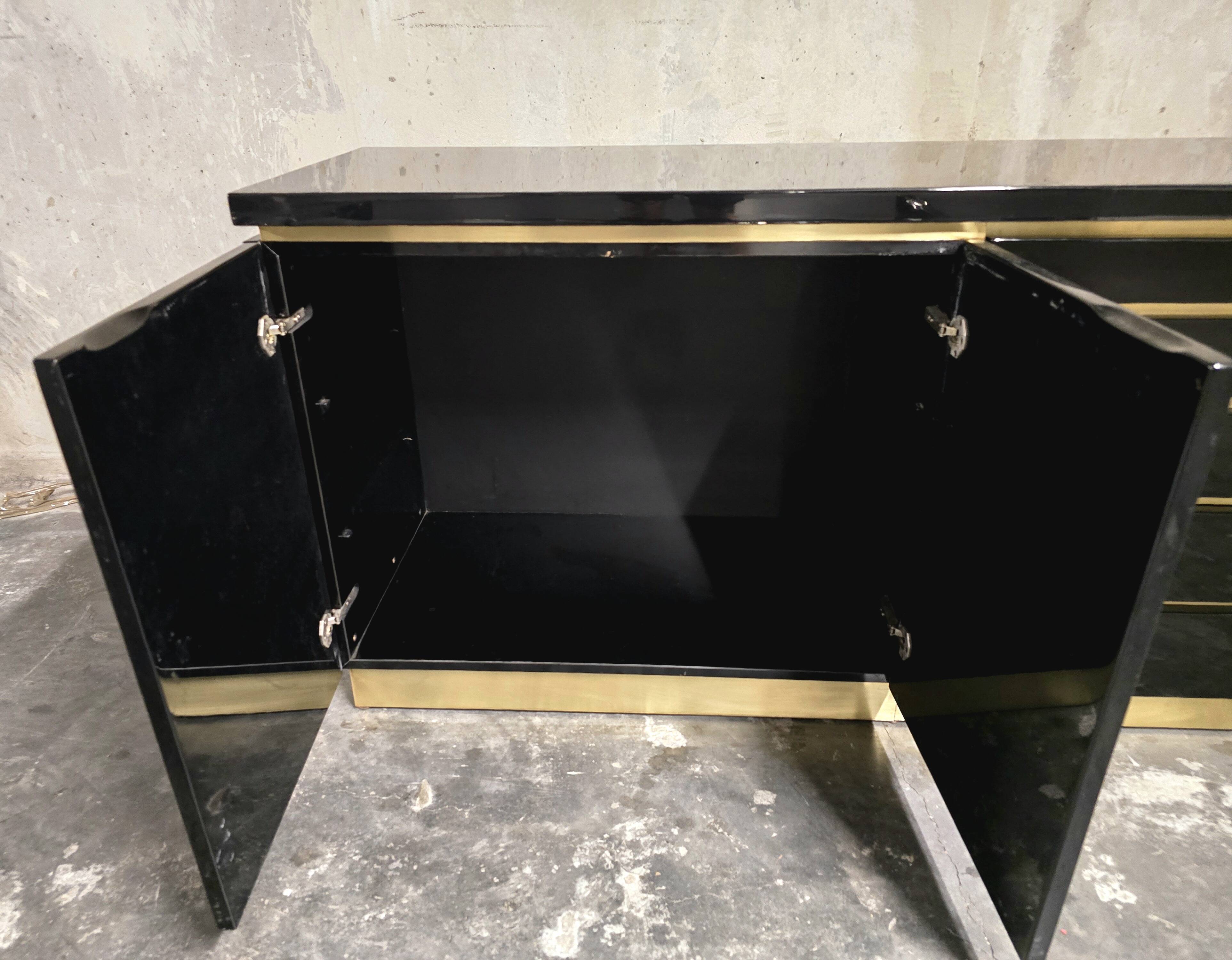 Jean-Claude Mahey for Maison Romeo Paris — Sideboard in black lacquer and milk.