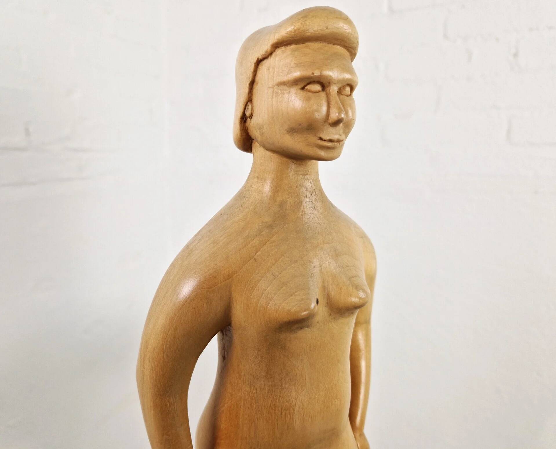 Wooden sculpture female nude, 1992
