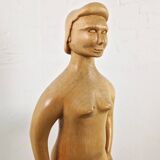 Wooden sculpture female nude, 1992