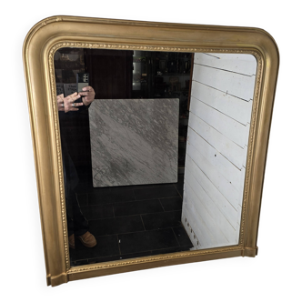Old Louis Philippe style gilded mirror beveled mirror