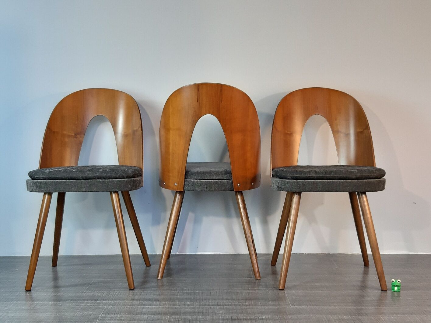 Set 6 chairs Walnut Suman by MIER, Mid-Century Czechoslovakia 1960 s