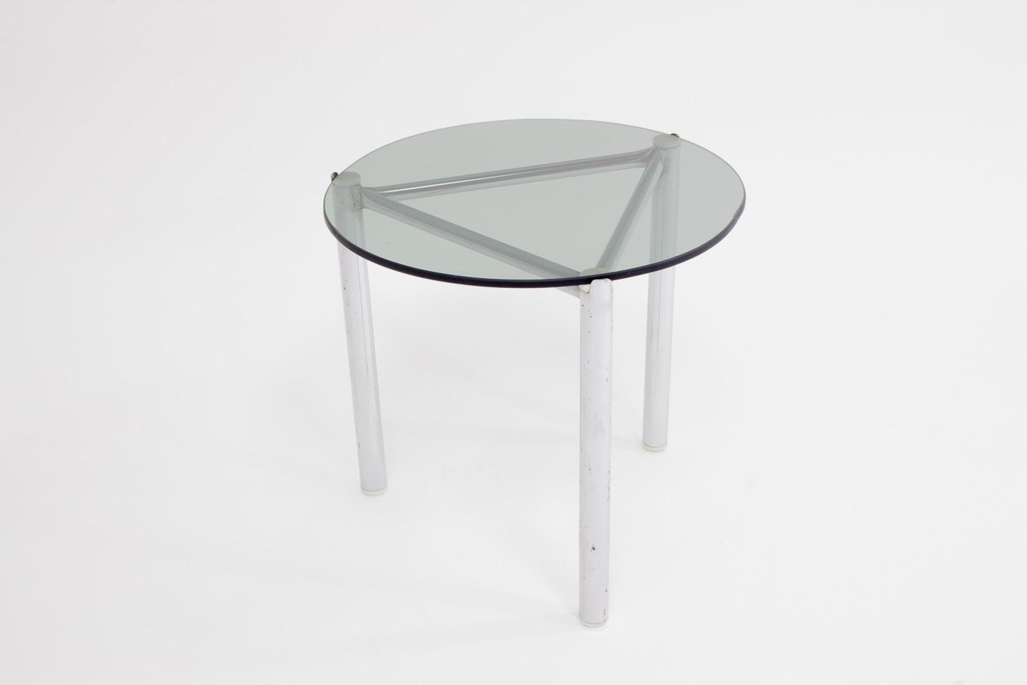 Side table with frame in chrome and glass 1960 s