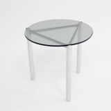 Side table with frame in chrome and glass 1960 s