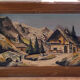 Relief painting signed Guillot mountain village