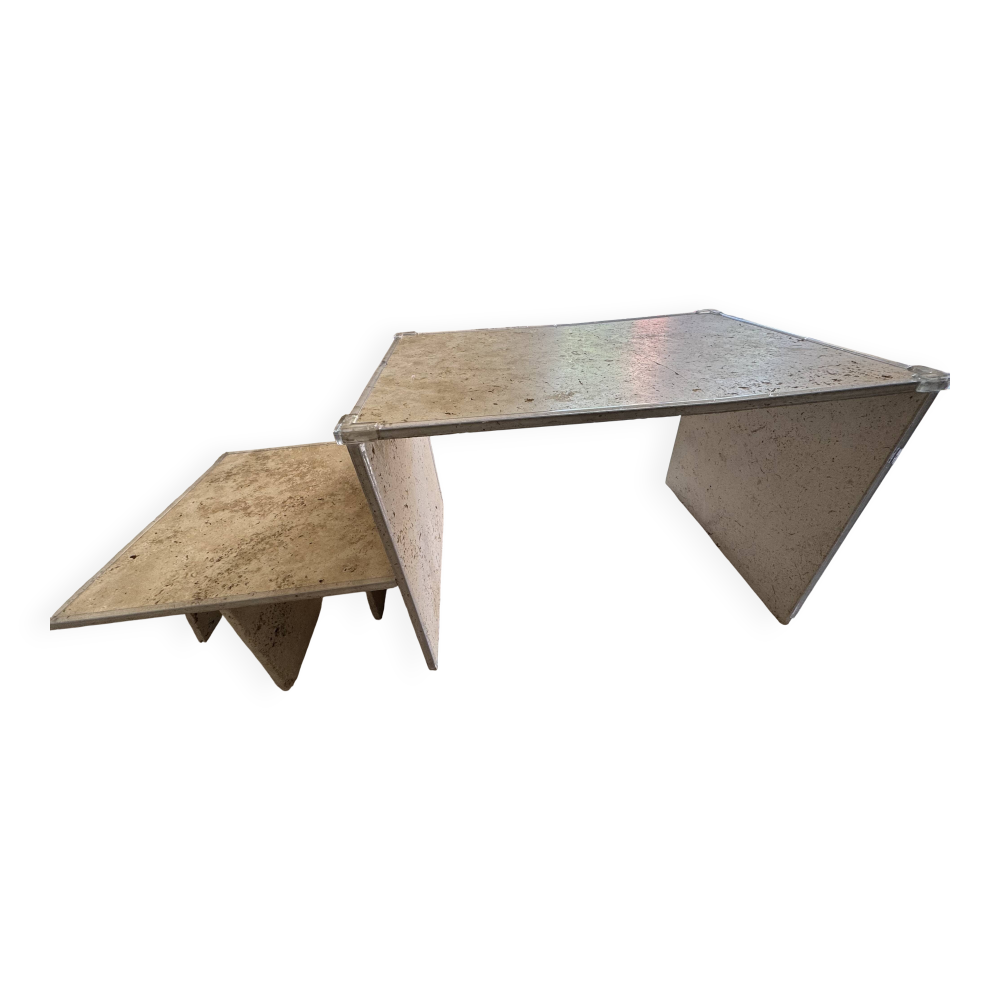Travertine coffee table