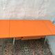 Table de cuisine vintage extensible année 70 en formica orange