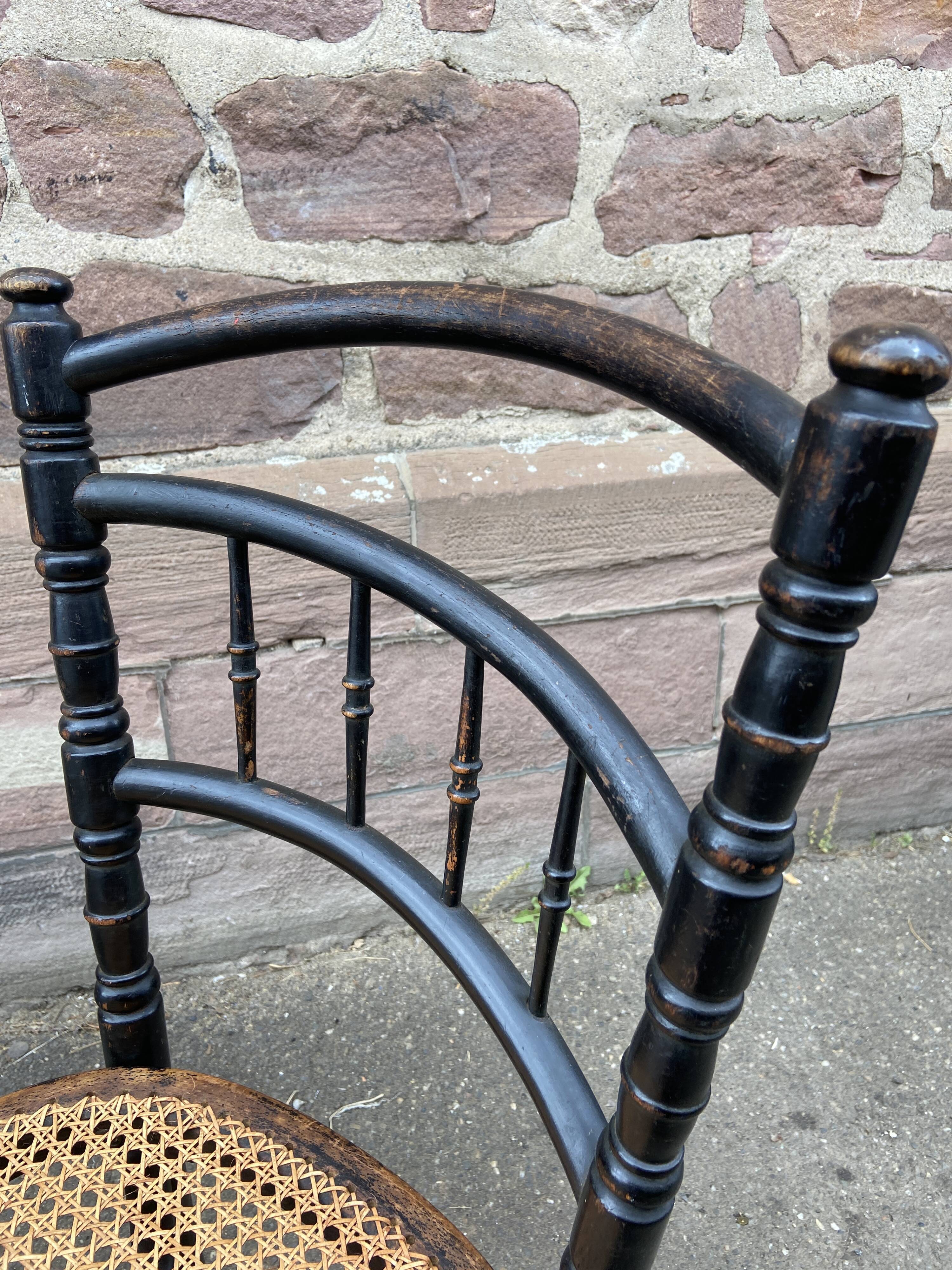 Rare Viennese bistro chair curved wood 1900