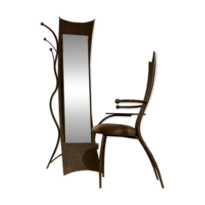 Coiffeuse porte manteau par Roger landault avec sa chaise