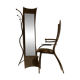 Dressing table coat rack by Roger Landault with its chair.