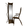 Dressing table coat rack by Roger Landault with its chair.