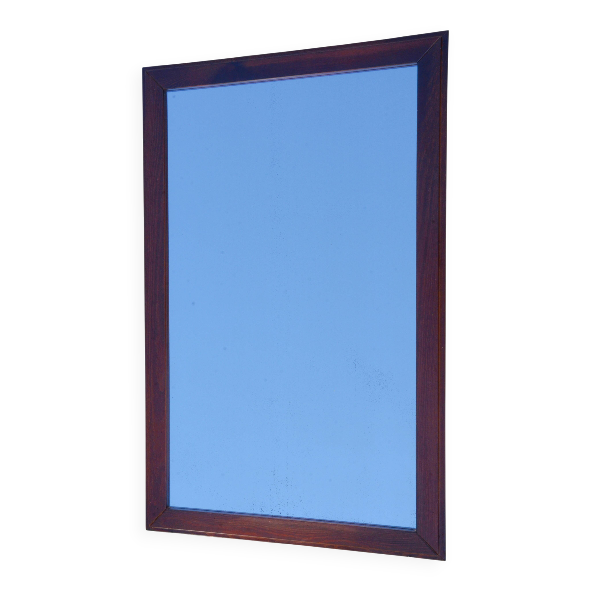 Vertical rectangular mirror in solid wood 118x75, brand Flabec, vintage.