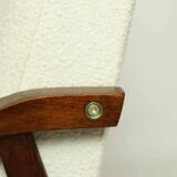 Vintage Armchair Lounge chair White Bouclette Wooden Armchair Mid Century Modern