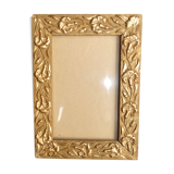 Photo frame art nouveau carved wood golden flowers circa 1900 1920