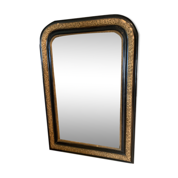 Napoleon III mirror in blackened wood 62x89cm | Selency