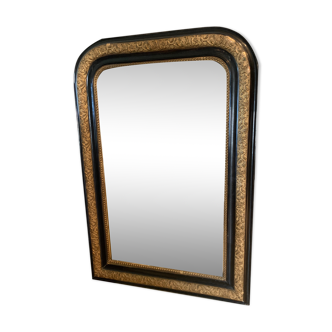 Napoleon III mirror in blackened wood 62x89cm