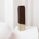 Brown ceramic skyscraper vase, Czech mid-century 1960s design, textured grid