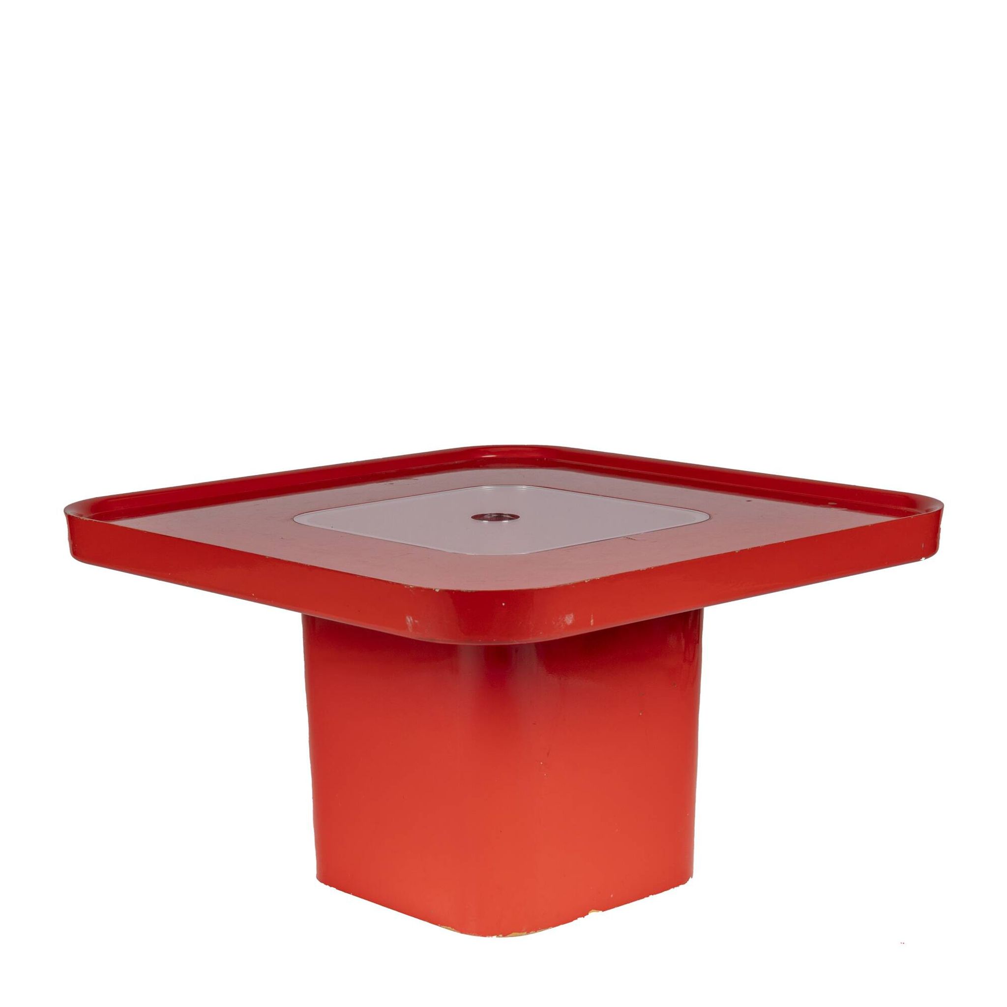 Table de canapé rouge par Peter Ghyczy pour Horn Collection