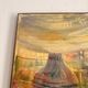 Old Oil Painting Canvas Still Life Lamp Book Modernist