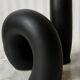 Black ceramic tube candle holder