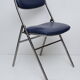 Chaise skaï bleu pliante pieds chromés