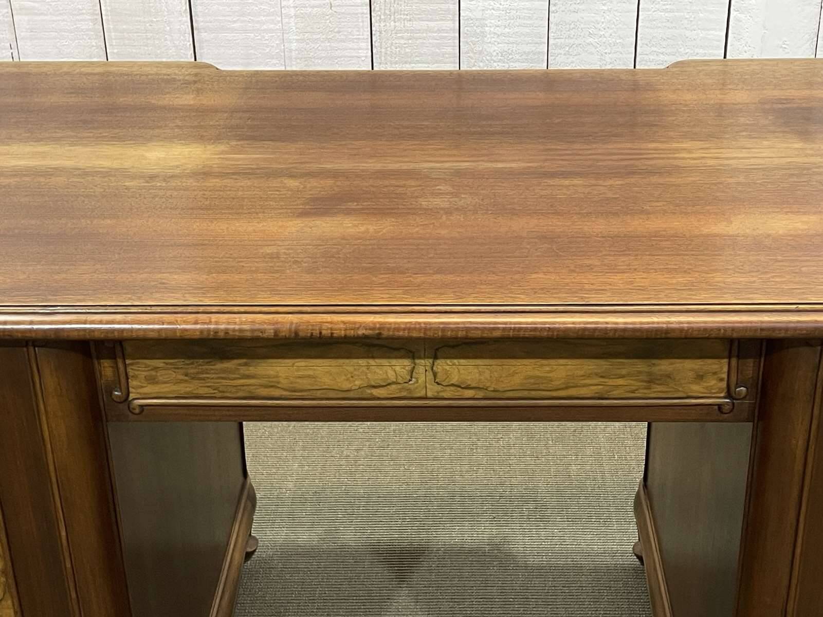 1950s English desk in walnut and oak