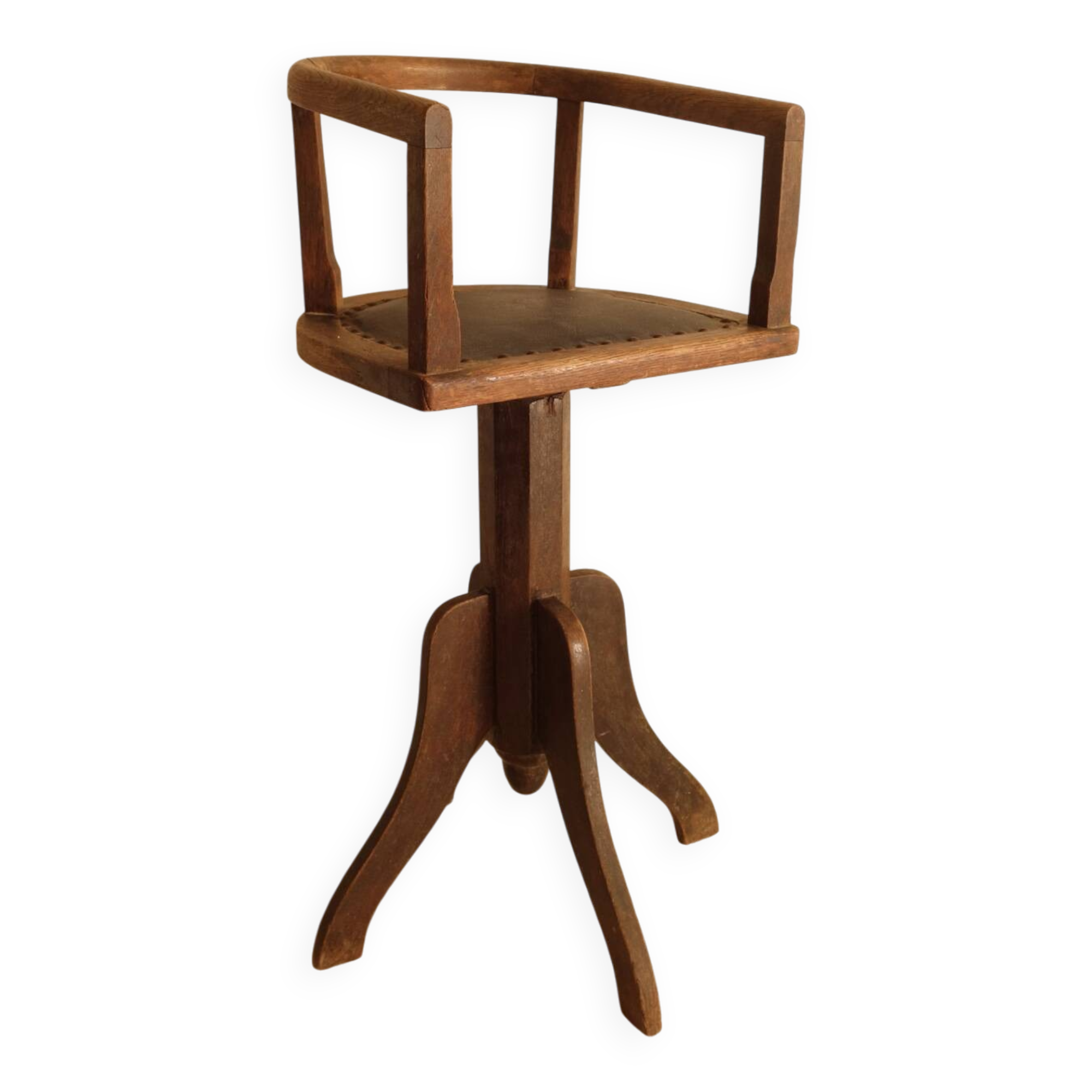 Antique wooden swivel chair