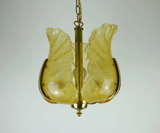 Carl fagerlund mid century pendant lamp brass amber glass orrefors 1960s chandelier