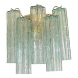 Italian Wall Light Green “Tronchi” Murano Glass Wall Sconce
