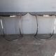 Paire de console demi lune chrome et verre ep 1970